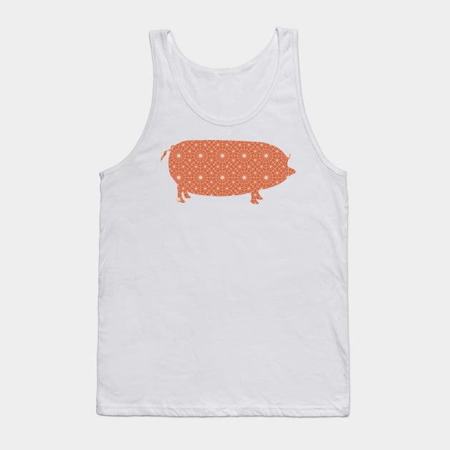 Pig Silhouette with Pattern Tank Top by deificusArt